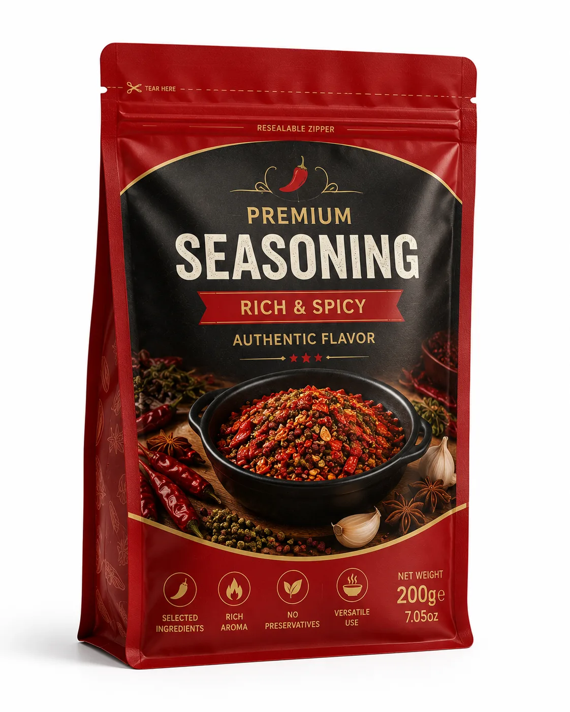 Specialty food quad seal pouch example