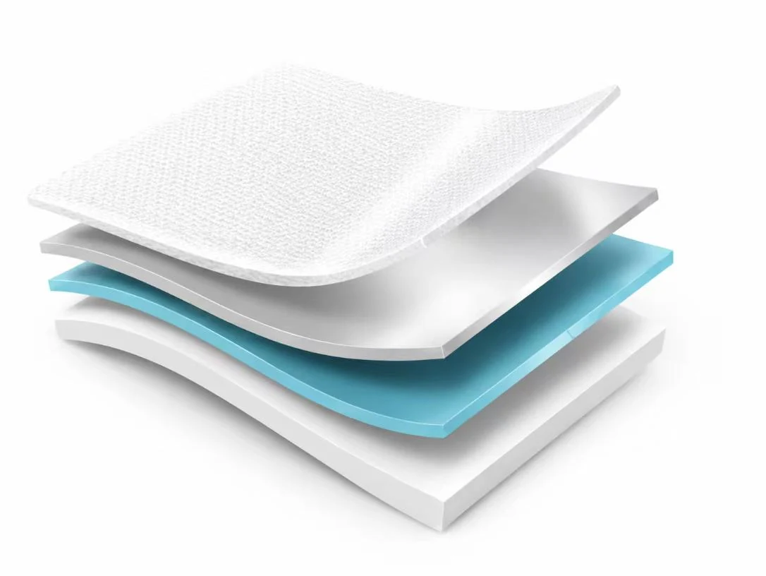 Multi-layer flexible packaging material structure illustration